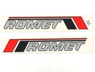 Naklejka ROMET - 20,5 x 3cm srebrno-czarno-czerwona (komplet P+L)