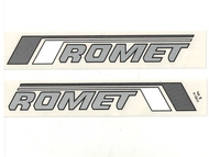Naklejka ROMET - 20,5 x 3cm srebrno-biało-srebrna (komplet P+L)