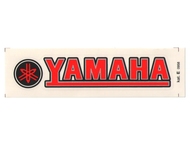 Naklejka YAMAHA - 11 x 2cm czerwono-srebrno-czarna