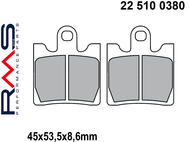 Klocki hamulcowe RMS 22 510 0380 (FA283, MCB706) - DAELIM Ottelo, S2; SUZUKI Burgman; SYM GTS