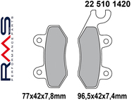 Klocki hamulcowe RMS 22 510 1420 (FA135, FA214, MCB582) - PEUGEOT Geopolis, Lxr, Satelis, Vivacity New; SUZUKI Burgman, RM; YAMAHA WR, YZ