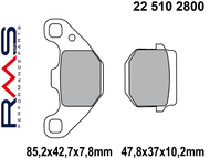 Klocki hamulcowe RMS 22 510 2800 (FA083/2, MCB522) - GILERA Stalker, Storm; HYOSUNG Rush, SuperCab