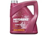 Olej MANNOL 4T MOTORBIKE 10W40 (7812) - 100% syntetyczny olej do silników 4-suwowych - opakowanie  4 litry