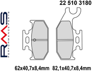 Klocki hamulcowe RMS 22 510 3180 (FA428) - YAMAHA YFM 700 Raptor, YXR 660 Rhino