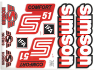 Naklejka SIMSON S51 COMFORT biało-czerwono-czarna (komplet na cały pojazd)