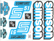 Naklejka SIMSON S51 COMFORT biało-niebiesko-czarna (komplet na cały pojazd)
