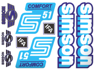 Naklejka SIMSON S51 COMFORT biało-niebiesko-granatowa (komplet na cały pojazd)