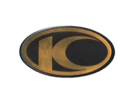Naklejka do KYMCO, logo "K" czarno-złote  - boczne do Xciting (38mm)