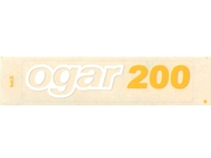 Naklejka OGAR 200 - 13 x 3cm biało-żółta (do motoroweru ROMET Ogar 200)