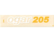 Naklejka OGAR 205 - 13 x 3cm biało-żółta (do motoroweru ROMET Ogar 205)