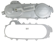 Obudowa przekładni CVT do GY6  50/80 z kołem 12"/13" - ROMET, ROUTER, BARTON, JUNAK, MOTOBI, ZIPP i inne skutery z silnikiem 4T 50/80 cm3 - długość obudowy 46 cm - kompletna !!!, srebrna
