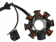 Stojan alternatora do silnika GY6 125/150  (8 cewek) - do maxiskuterów Romet, Barton, Junak, Zipp 125 i 150cm3 