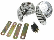 Sygnał dźwiękowy 12 Volt - ślimak - CHROM - komplet 2 sztuki