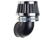 Filtr powietrza stożek CHROM mini - łącznik wygięty 90° ø30mm