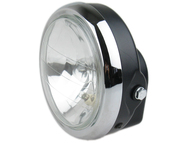 Lampa przednia do motocykli uniwersalna 6,5" czarna (żarówka Ba20d)