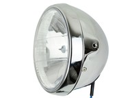 Lampa przednia do motocykli uniwersalna 6,5" chrom (żarówka H4)