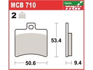Klocki hamulcowe TRW-LUCAS MCB710 (FA298) - APRILIA Atlantic, Leonardo, RS, Scarabeo, Sport City, SR; BENELLI BN302, Velvet; BETA Eikon; MALAGUTI F18, Madison, Password; KEEWAY TX125