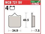 Klocki hamulcowe TRW-LUCAS MCB721SV (FA322/4) złote - APRILIA RSV, Tuono 1000; BENELLI 502C, Leoncino 250/500, TRK502, TRK502X