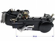 Silnik GY6 kompletny - 150cm3, długość napędu 44cm + gaźnik, moduł, cewka - do maxiskuterów Romet, Barton, Junak, Zipp i innych chińskich 125 i 150cm3 
