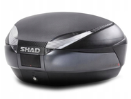 Kufer motocyklowy tylny 48 L - SHAD typ SH48, Dark Grey + płyta montażowa + nakładka carbon + oparcie