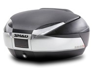 Kufer motocyklowy tylny 48 L - SHAD typ SH48, Titanium + płyta montażowa + nakładka carbon + oparcie