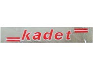 Naklejka KADET - 16 x 3cm srebrno-czerwona (do motoroweru ROMET Kadet)
