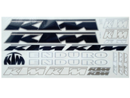 Naklejka KTM komplet ENDURO - 32 x 14,5cm czarno-srebrna