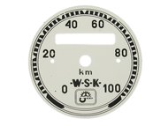 Tarcza licznika (cyferblat) WSK do 100km/h, biała - średnica 55mm