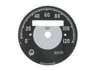 Tarcza licznika (cyferblat) WSK, SHL do 120km/h, czarna - średnica 54mm