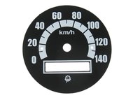 Tarcza licznika (cyferblat) WSK do 140km/h, czarna - średnica 66mm