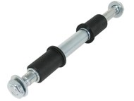 Oś wahacza tylnego WSK 125 B1, WFM - komplet z tulejkami i nakrętkami (długość 240mm, średnica Ø14mm)