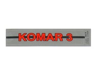 Naklejka KOMAR 3 - 18 x 3,5cm czerwono-srebrno-czerwona