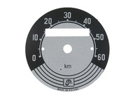 Tarcza licznika (cyferblat) KOMAR, RYŚ, ŻAK do 60km/h, czarna - średnica 54mm