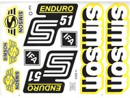 Naklejka SIMSON S51 ENDURO biało-czarno-żółta (komplet na cały pojazd)