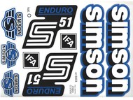 Naklejka SIMSON S51 ENDURO biało-czarno-granatowa (komplet na cały pojazd)