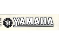 Naklejka YAMAHA - 11 x 2cm biało-czarno-srebrna