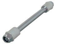Oś wahacza tylnego WSK 125 B3 - komplet z tulejkami i nakrętkami (długość 280mm, średnica Ø18mm)