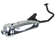 Tłumik GY6  50/80 - ROMET, ROUTER, BARTON, JUNAK, KYMCO, ZIPP i inne skutery z silnikiem 4T - czarny z kolankiem