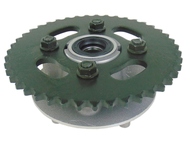 Zębatka tylna JUNAK M12, M12 Vintage 125 z piastą w kolorze srebrnym - typ 428, ø58mm, 43 zęby 