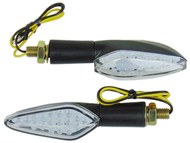 Kierunkowskaz uniwersalny W-1421 LED, stożkowy, czarno/biały (komplet, prawy+lewy)