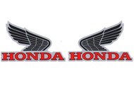 Naklejka HONDA - 14,5 x 9,5cm czerwono-czarna (komplet P+L)