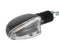 Kierunkowskaz uniwersalny W-7002, stożkowy, carbon/biały (żarówka 12V/23W, prawy przód lub lewy tył)