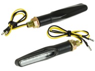 Kierunkowskaz uniwersalny C-1040 LED SEKWENCYJNY (dynamiczny), prostokątny MINI, czarno/biały (komplet, prawy+lewy)