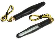 Kierunkowskaz uniwersalny C-1062 LED SEKWENCYJNY (dynamiczny), prostokątny MINI, czarno/biały (komplet, prawy+lewy)