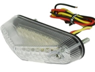 Lampa tylna uniwersalna DIODY LED (84x22x40mm), szkło crystal - światło pozycyjne + światło stop + podświetlenie tablicy rejestracyjnej