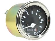 Licznik - prędkościomierz SIMSON S51 do 100km/h - Ø59mm, czarny cyferblat, chromowana ramka