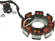 Stojan alternatora YAMAHA YBR, XT, TT-R 125cc 4T A/C; BETA RR; DERBI Senda; RIEJU MRT, RS2, SMX, Tango; SHERCO Citycorp; MOTORHISPANIA Duna, MH7; JUNAK RS125 (8 cewek, zapłon DC)