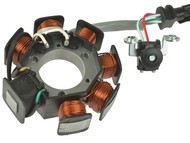 Stojan alternatora YAMAHA YBR, XT, TT-R 125cc 4T A/C; BETA RR; DERBI Senda; RIEJU MRT, RS2, SMX, Tango; SHERCO Citycorp; MOTORHISPANIA Duna, MH7 (7 cewek, zapłon AC)