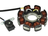 Stojan alternatora SYM Mio, Orbit, Allo, Fiddle, Jet, Mask, Symphony 50 4T; PEUGEOT New Vivacity, Ludix, Tweet, Speedfight 50 4T (8 cewek)