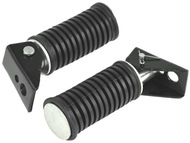 Podnóżki uniwersalne z mocowaniem na śrubę - stalowe z gumą (komplet, prawy + lewy), czarne